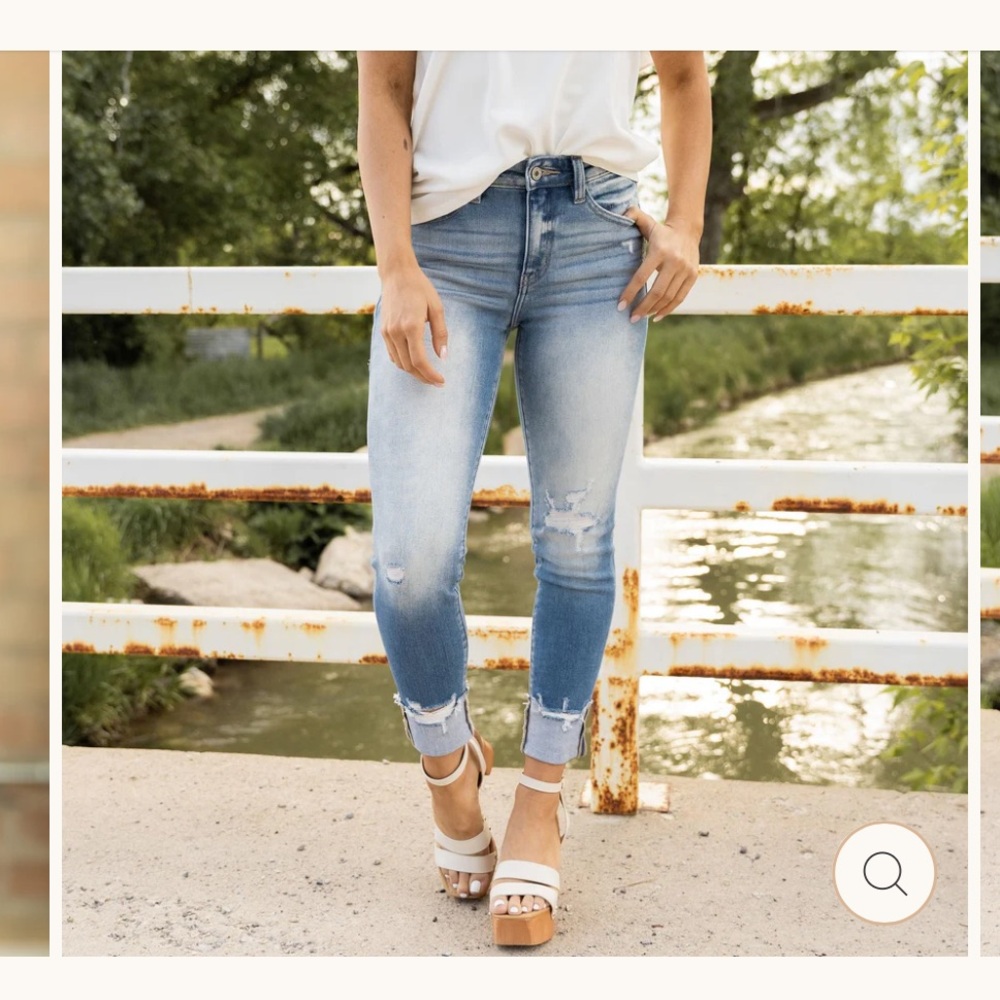 Kancan high rise cuffed ankle skinny jeans